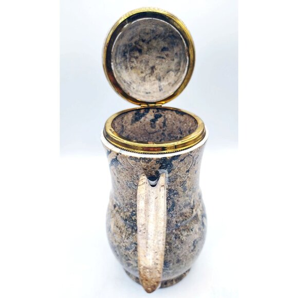 Coffee Teapot Set Stone Vintage Arabic 6 Cups One Additional Cup Heavy Drinkware - Picture 15 of 16